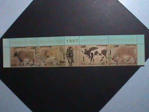 CAMBODIA-1997 SC# 1581 YEAR OF THE OX-CHINES PAINTING LARGE STAMPS MNH STRIP