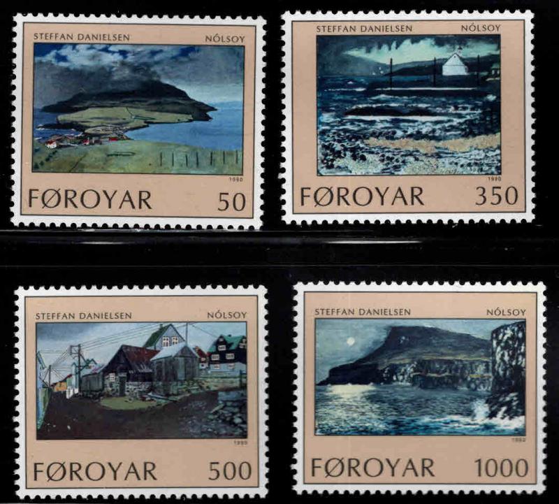 FAROE ISLANDS Scott 212-215 MNH** 1990 Nolsoy landscape paintings