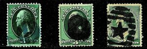 [DV] Typical US 1870s+ Fancy Cancels: Blue GRID, DISK w/Hole; STAR-in-Ellipse