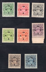 MOMEN: INDIA COCHIN SG #O34,O37-O43 1933-8 MINT OG H £140 LOT #65789