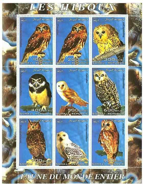 Somalia - Owls on Stamps 9115