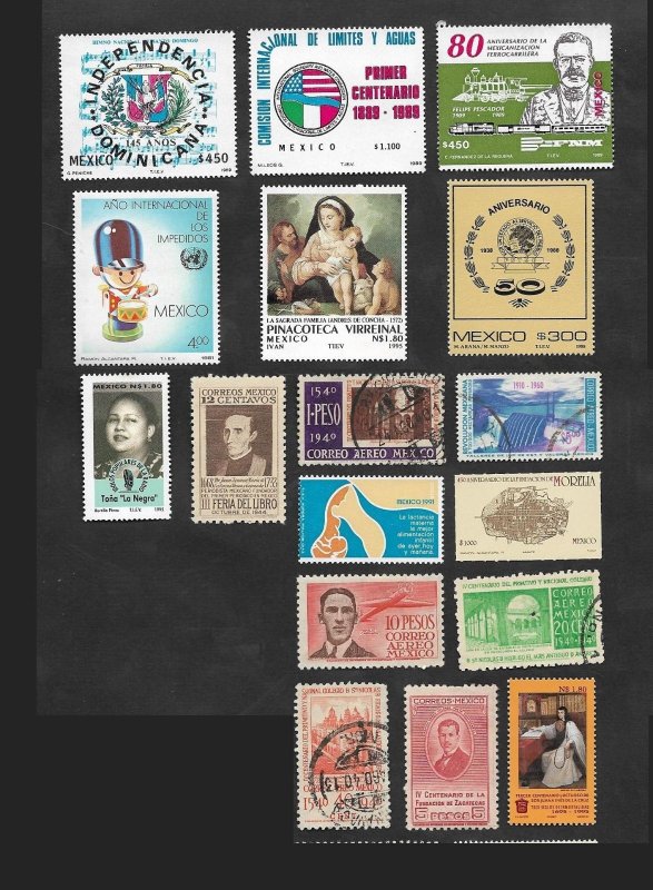 EL)1981-95 MEXICO, VARIETY OF STAMPS (17) WITH ISSUES FROM DIFFERENT YEARS & DIF