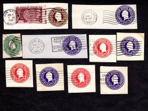 USA, Cut Squares, Lot of 10 used cut squares.  Lot 230811 -37