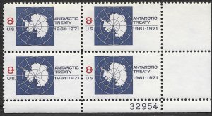 US #1431 MNH PB. Antarctic Treaty 1961-1971. Clean and fresh.