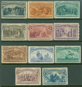 EDW1949SELL : USA 1893 Scott #230-40 Fine-Very Fine, Mint No Gum. Catalog $1,246