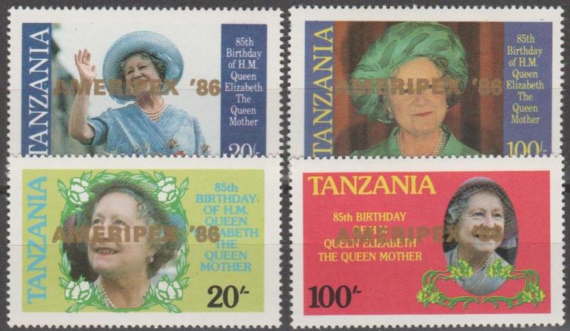 Tanzania #267-70  MNH F-VF Ameripex Oveprint (SU1483)