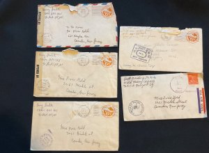 US Lot of 5 Used 1945 Covers Opened by Examiner SEE PHOTOS AB