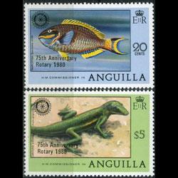 ANGUILLA 1980 - Scott# 389-90 Rotary Opt. Set of 2 NH