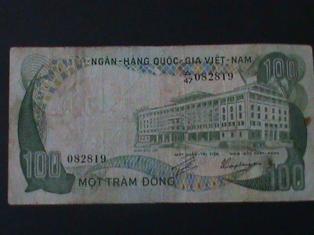 ​VIETNAM-BANK OF VIETNAM-100 DONG-CIRCULATED-VERY FINE WE SHIP TO WORLDWIDE