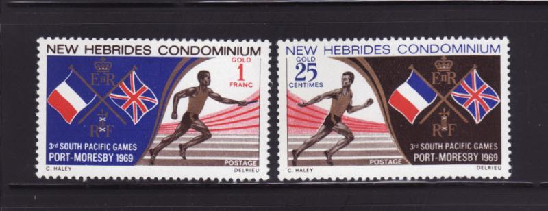 New Hebrides, British 133-134 Set MNH Sports, Track