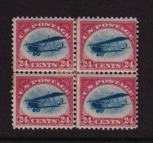 1923 Curtiss Jenny airmail Sc C3 center line block MHR with OG single CV $350