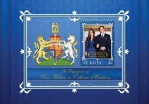 Saint Kitts 2010 - Prince William & Kate - Souvenir Stamp Sheet Scott #798 - MNH