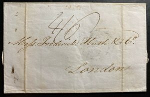 1844 British Post Office In Veracruz Mexico Letter Sheet Cover to London England