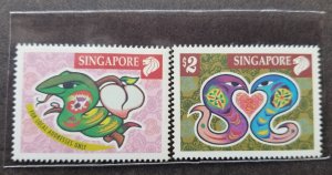 *FREE SHIP Singapore Year Of The Snake 2001 Chinese Lunar (stamp) MNH *see scan