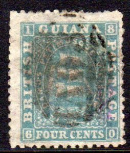 British Guiana 44B U (p.13, thin paper) CV$32.50