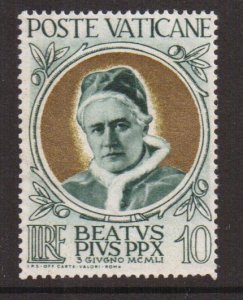 Vatican City  #146  used   1951  Pope Pius X  10 l