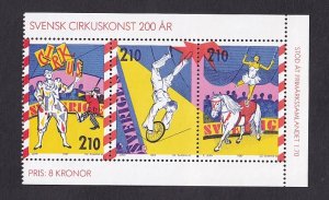 Sweden   #1654a-1656a   MNH  1987   booklet pane  circus