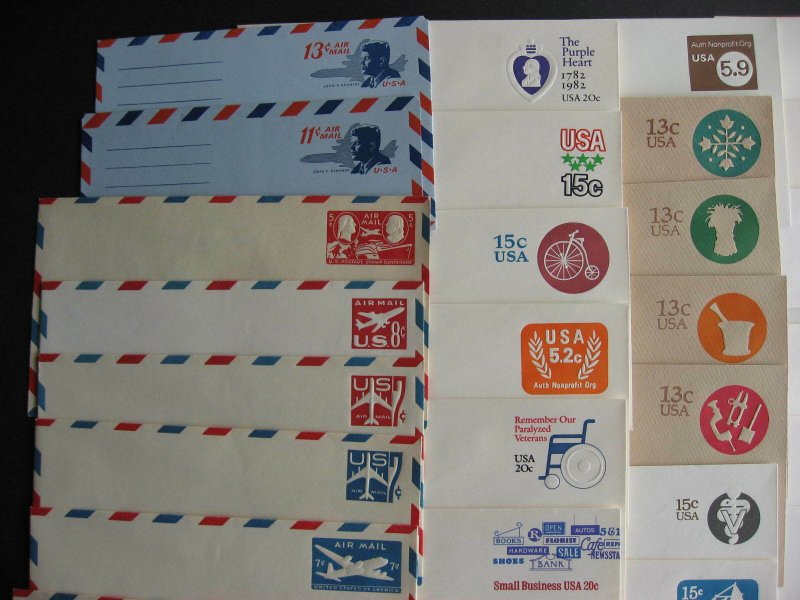 USA stationery 56 different envelopes mint 1800s - 1970s era check them out!