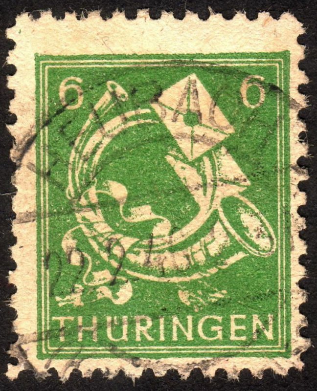 1945, Germany Thuringia 6pfg, Used, Mi 95AX