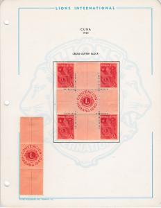 Lions Club Convention 1940 Cuba Gutter Blocks & Pairs  VF/Mint(*)