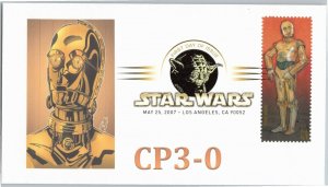 OAS-CNY 3672 FDC 2007 SCOTT 4143g CP3-O STARS WARS ADD-ON UNIQUE CACHET