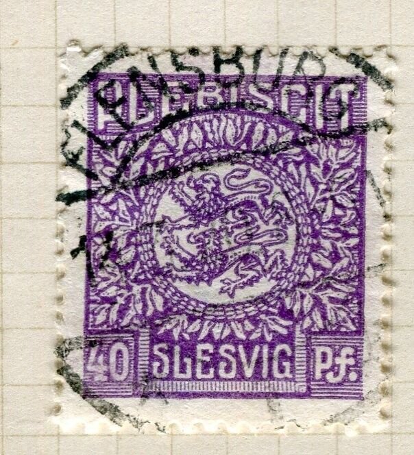 SLESVIG; SCHLESWIG 1920 early issue fine used 40pf. + Flensburg Postmark