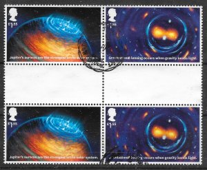 GB SG4327a 2020 VISIONS OF THE UNIVERSE £1.55 GUTTER PAIRS POSTALLY USED