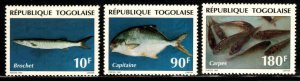 Togo #1641-43 ~ Set of 3 ~Fish ~ Mint, NH