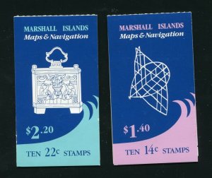 Marshall Islands 40a and 42a Maps and Navigation Complete Booklets MNH