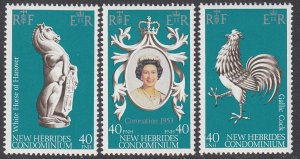 New Hebrides (British) 258a-258c MNH as Singles CV $0.75