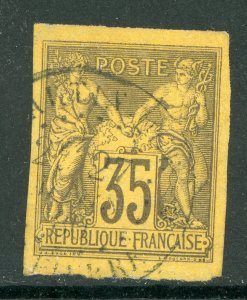 France Colonies 1877 Peace & Commerce 35¢ Violet Blk Type 2 Sc# 36 VFU D657