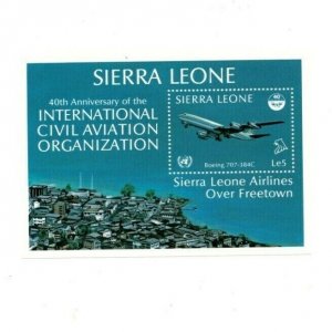 Sierra Leone 1985 - ICAO, 40 Years, Planes - Souvenir Sheet - Scott 684 - MNH