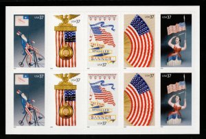 US #3776 - 80 VF/XF pane of 10, VF/XF mint never hinged, OLD GLORY,  post off...