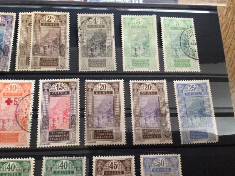 French Colonies Guinea mounted mint & used stamps duplication A12946