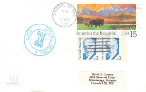 United States Kansas Topeka Sta. 1 1990 blue double ring cds  3c White Great ...