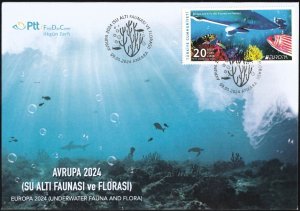 Turkey 2024 Europa CEPT Underwater flora and fauna Stamp FDC