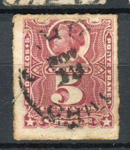 CHILE; 1877-78 classic Columbus rouletted issue used shade of 5c. value