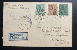 1930 Montserrat Island First Flight Airmail Cover FFC To St Vincent