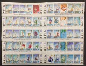 Solomon Islands 1986 #570-4 Sheet, America's Cup, MNH(see note).