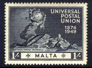 Malta 1949 KGV1  1/- UPU MM SG 254 ( 520 )