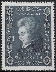 Austria #609 MNH Stamp - Wolfgang Amadeus Mozart