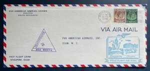 Malaya 1941 Pan American AS Singapore to Guam First Flight Cover WWII Censor