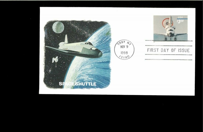 1998 FDC $3.20 Space Shuttle Troy NY