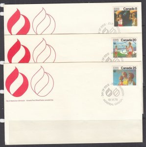 Canada Scott 681-3 FDC - Olympic Ceremonies