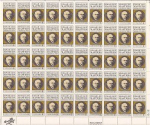 US Stamp - 1970 Edgar Lee Masters, Poet - 50 Stamp Sheet - Scott #1405