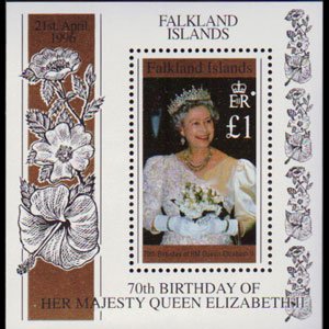 FALKLAND IS. 1996 - Scott# 657 S/S QEII Birthday NH