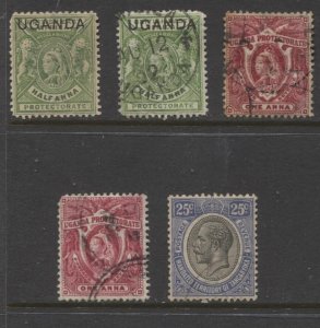 STAMP STATION PERTH - Uganda Protectorate #Selection 5 Used - Unchecked-