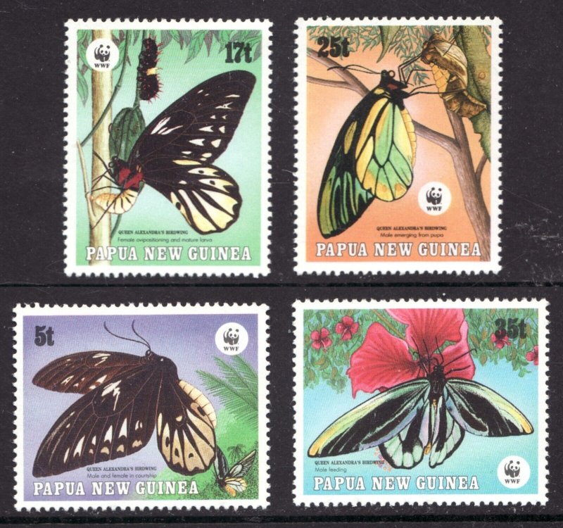 1988 Papua New Guinea Sc# 697-700 - Set of Butterflies - MNH Cv$16