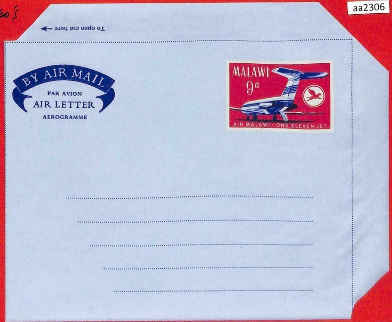 aa2306  -  MALAWI  - Postal HISTORY -  STATIONERY Aerogramme COVER