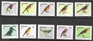 Zimbabwe Bird Set of 2005, Scott 976-985 MNH